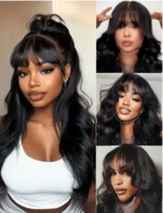 13x4 Lace Frontal Loose Wave Wig with Bangs