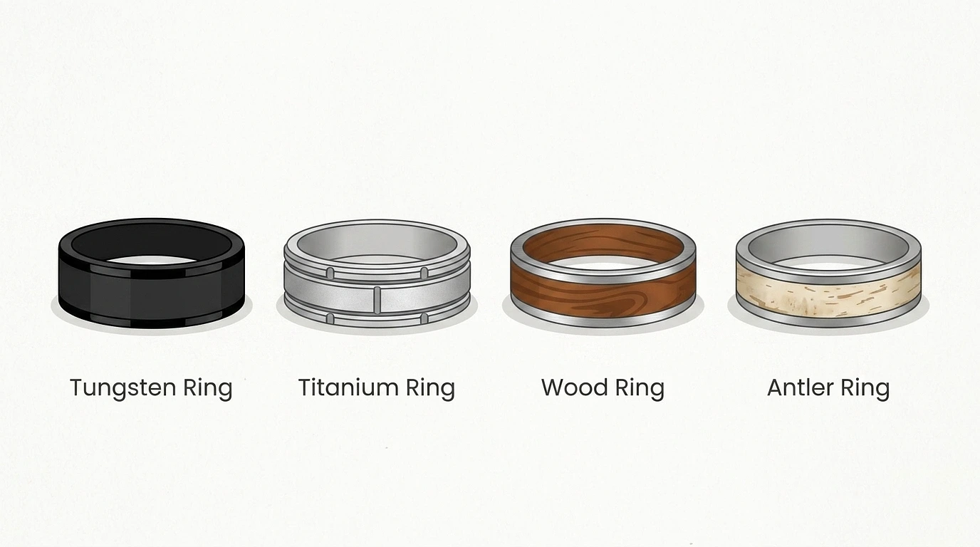 Tungsten vs Titanium vs Wood vs Antler Rings