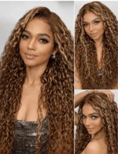 Water Wave Honey Blonde Highlighted 13x4