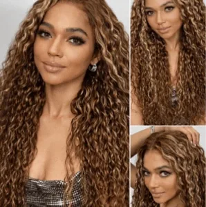 Water Wave Honey Blonde Highlighted 13x4