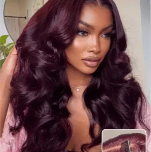Black Cherry Dark Burgundy Lace Frontal Wig