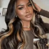 Caramel Honey Brown Highlights Loose Wave Wig