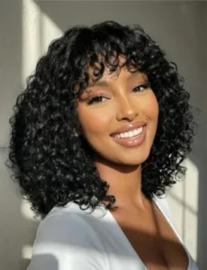 Natural Crown Curl Bouncy Curl 4x1 Lace Part Wig