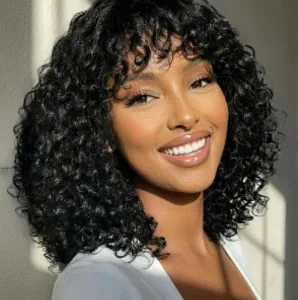 Natural Crown Curl Bouncy Curl 4x1 Lace Part Wig