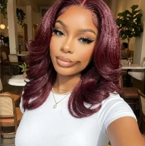 Purple Black Cherry Bob Wig