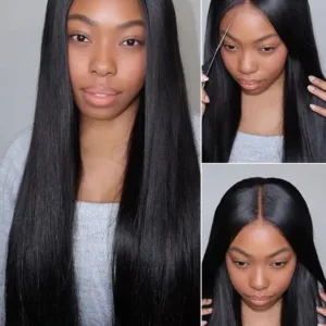 Yaki Straight Glueless 7x5 Pre-Cut Closure Wig